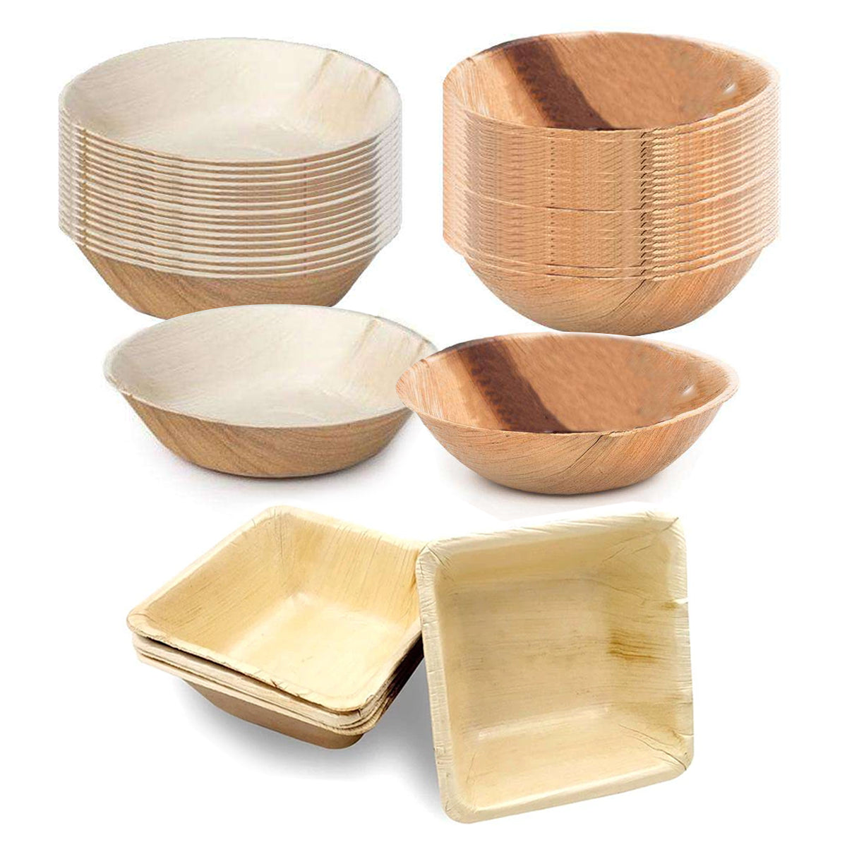 5" Square Palm Leaf Eco Friendly Disposable Soup Bowls