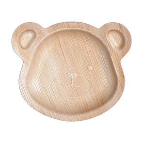 9" Bear Natural Palm Leaf Eco-Friendly Disposable Trays