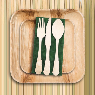 Silhouette Palm Leaf Eco Friendly Disposable Dinner Forks