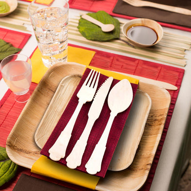Silhouette Palm Leaf Eco Friendly Disposable Dinner Forks