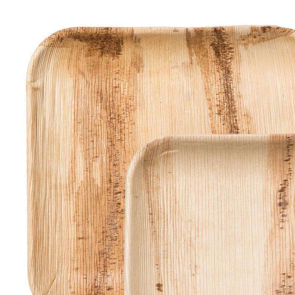 9" Bear Natural Palm Leaf Eco-Friendly Disposable Trays